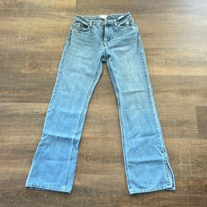 Side slit flare jeans